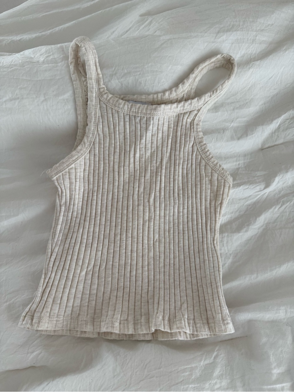 Princess Polly Ribbed Tank Top in Light Beige